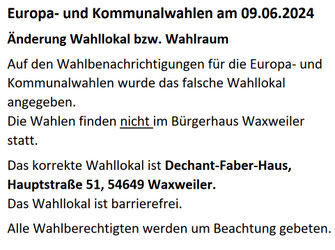 09.06.2024 Wahllokal Waxweiler