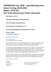 06.03.2026 TENÖRE4YOU Tour 2026