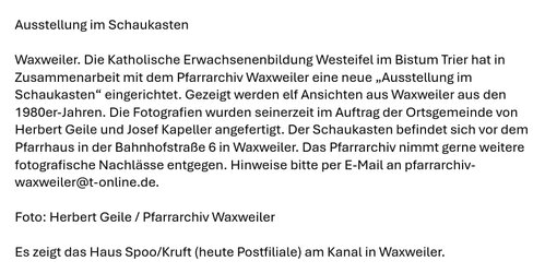 16.12.2025 Ausstellung im Schaukasten